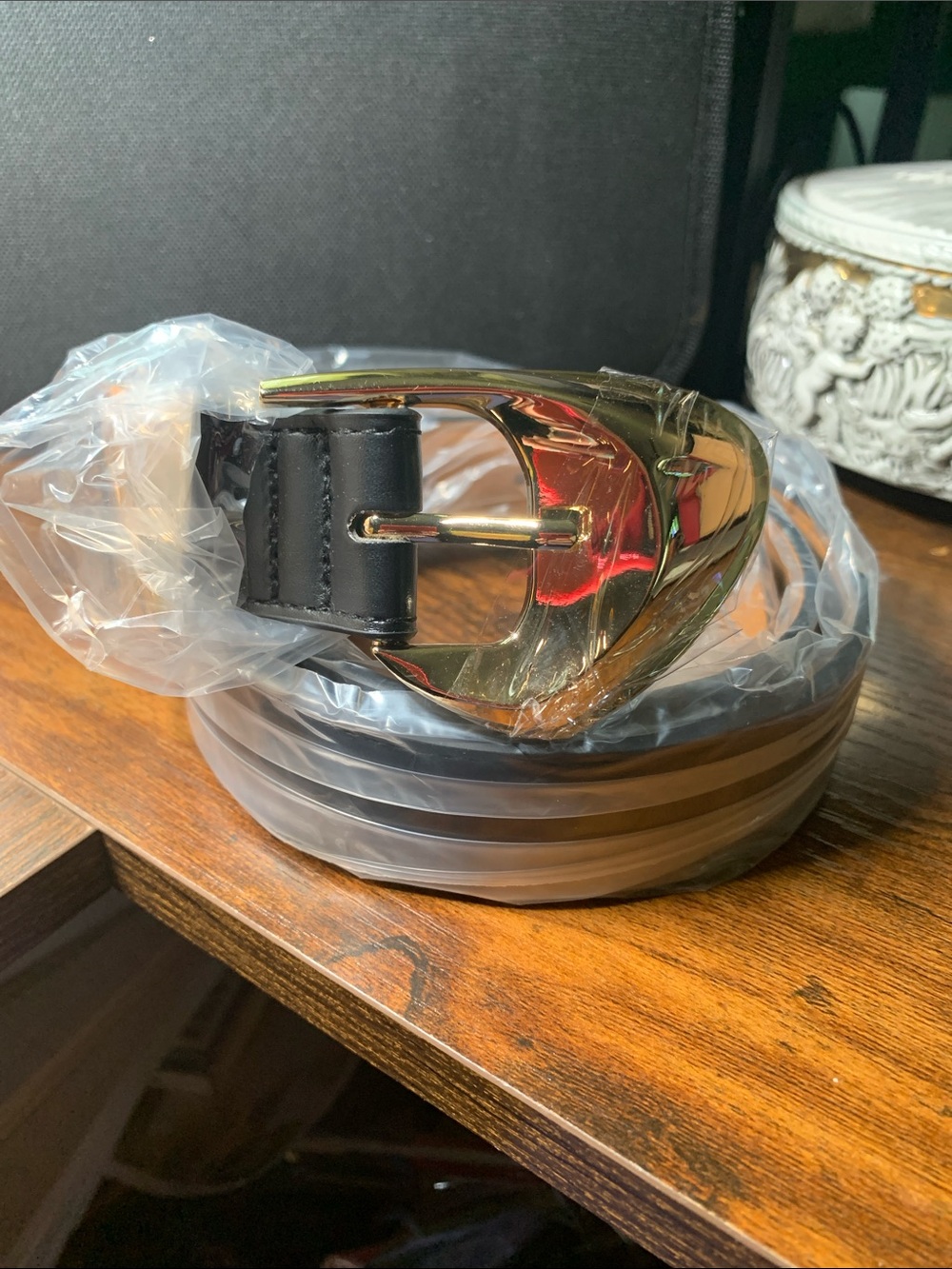 Black Belt with Gold Buckle